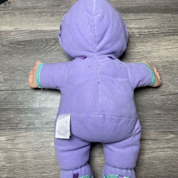 Vintage Cabbage Patch Kids Pajama Baby Doll–1990s Plush Lavender Satin Trim 14” - Picture 7 of 8